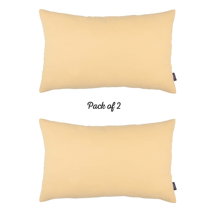 Honey Set of 2 Decorative Throw Pillow Cover Solid Color Lumbar & Square Pillowcase for Couch, Bedding