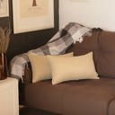 Beige 12X20" Honey Set of 2 Decorative Throw Pillow Cover Solid Color Lumbar & Square Pillowcase for Couch, Bedding