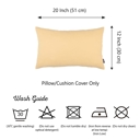 Beige 12X20" Honey Set of 2 Decorative Throw Pillow Cover Solid Color Lumbar & Square Pillowcase for Couch, Bedding