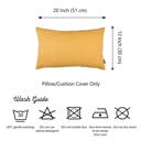Yellow 12X20" Honey Set of 2 Decorative Throw Pillow Cover Solid Color Lumbar & Square Pillowcase for Couch, Bedding