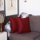 Claret Red 16X16" Honey Set of 2 Decorative Throw Pillow Cover Solid Color Lumbar & Square Pillowcase for Couch, Bedding