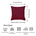Claret Red 16X16" Honey Set of 2 Decorative Throw Pillow Cover Solid Color Lumbar & Square Pillowcase for Couch, Bedding