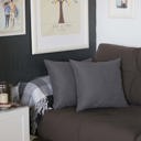 Gray 16X16" Honey Set of 2 Decorative Throw Pillow Cover Solid Color Lumbar & Square Pillowcase for Couch, Bedding