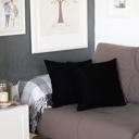 Black 16X16" Honey Set of 2 Decorative Throw Pillow Cover Solid Color Lumbar & Square Pillowcase for Couch, Bedding