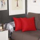 Red 16X16" Honey Set of 2 Decorative Throw Pillow Cover Solid Color Lumbar & Square Pillowcase for Couch, Bedding