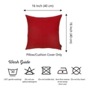Red 16X16" Honey Set of 2 Decorative Throw Pillow Cover Solid Color Lumbar & Square Pillowcase for Couch, Bedding