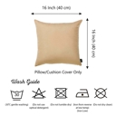 Beige 16X16" Honey Set of 2 Decorative Throw Pillow Cover Solid Color Lumbar & Square Pillowcase for Couch, Bedding