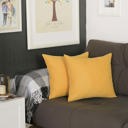 Yellow 16X16" Honey Set of 2 Decorative Throw Pillow Cover Solid Color Lumbar & Square Pillowcase for Couch, Bedding