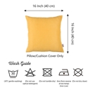 Yellow 16X16" Honey Set of 2 Decorative Throw Pillow Cover Solid Color Lumbar & Square Pillowcase for Couch, Bedding