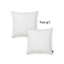 White 18X18" Honey Set of 2 Decorative Throw Pillow Cover Solid Color Lumbar & Square Pillowcase for Couch, Bedding