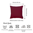 Claret Red 18X18" Honey Set of 2 Decorative Throw Pillow Cover Solid Color Lumbar & Square Pillowcase for Couch, Bedding
