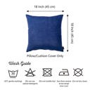Navy Blue 18X18" Honey Set of 2 Decorative Throw Pillow Cover Solid Color Lumbar & Square Pillowcase for Couch, Bedding