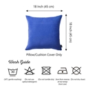 Sapphire Blue 18X18" Honey Set of 2 Decorative Throw Pillow Cover Solid Color Lumbar & Square Pillowcase for Couch, Bedding