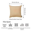 Beige 18X18" Honey Set of 2 Decorative Throw Pillow Cover Solid Color Lumbar & Square Pillowcase for Couch, Bedding