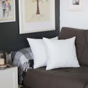 White 20X20" Honey Set of 2 Decorative Throw Pillow Cover Solid Color Lumbar & Square Pillowcase for Couch, Bedding