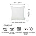 White 20X20" Honey Set of 2 Decorative Throw Pillow Cover Solid Color Lumbar & Square Pillowcase for Couch, Bedding