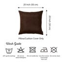 Brown 20X20" Honey Set of 2 Decorative Throw Pillow Cover Solid Color Lumbar & Square Pillowcase for Couch, Bedding