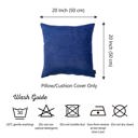 Navy Blue 20X20" Honey Set of 2 Decorative Throw Pillow Cover Solid Color Lumbar & Square Pillowcase for Couch, Bedding