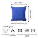 Sapphire Blue 20X20" Honey Set of 2 Decorative Throw Pillow Cover Solid Color Lumbar & Square Pillowcase for Couch, Bedding