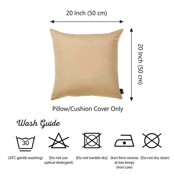 Honey Set of 2 Decorative Throw Pillow Cover Solid Color Lumbar & Square Pillowcase for Couch, Bedding