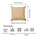Beige 20X20" Honey Set of 2 Decorative Throw Pillow Cover Solid Color Lumbar & Square Pillowcase for Couch, Bedding