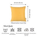 Yellow 20X20" Honey Set of 2 Decorative Throw Pillow Cover Solid Color Lumbar & Square Pillowcase for Couch, Bedding