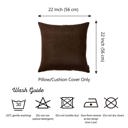 Brown 22X22" Honey Set of 2 Decorative Throw Pillow Cover Solid Color Lumbar & Square Pillowcase for Couch, Bedding