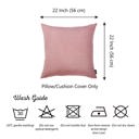 Light Pink 22X22" Honey Set of 2 Decorative Throw Pillow Cover Solid Color Lumbar & Square Pillowcase for Couch, Bedding