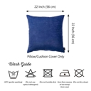 Navy Blue 22X22" Honey Set of 2 Decorative Throw Pillow Cover Solid Color Lumbar & Square Pillowcase for Couch, Bedding