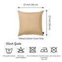 Beige 22X22" Honey Set of 2 Decorative Throw Pillow Cover Solid Color Lumbar & Square Pillowcase for Couch, Bedding