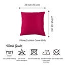 Pink 22X22" Honey Set of 2 Decorative Throw Pillow Cover Solid Color Lumbar & Square Pillowcase for Couch, Bedding