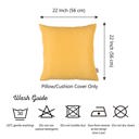 Yellow 22X22" Honey Set of 2 Decorative Throw Pillow Cover Solid Color Lumbar & Square Pillowcase for Couch, Bedding