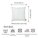 White 26x26 Honey Set of 2 Decorative Throw Pillow Cover Solid Color Lumbar & Square Pillowcase for Couch, Bedding