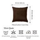 Brown 26x26 Honey Set of 2 Decorative Throw Pillow Cover Solid Color Lumbar & Square Pillowcase for Couch, Bedding