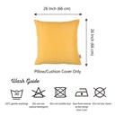 Yellow 26x26 Honey Set of 2 Decorative Throw Pillow Cover Solid Color Lumbar & Square Pillowcase for Couch, Bedding