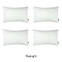 White 12X20" Honey Set of 4 Decorative Throw Pillow Cover Solid Color Lumbar & Square Pillowcase for Couch, Bedding