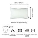 White 12X20" Honey Set of 4 Decorative Throw Pillow Cover Solid Color Lumbar & Square Pillowcase for Couch, Bedding