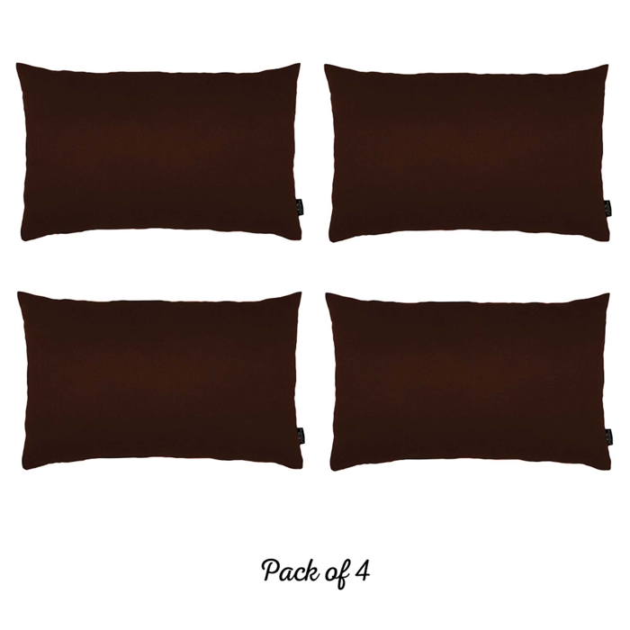 Honey Set of 4 Decorative Throw Pillow Cover Solid Color Lumbar & Square Pillowcase for Couch, Bedding