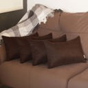 Brown 12X20" Honey Set of 4 Decorative Throw Pillow Cover Solid Color Lumbar & Square Pillowcase for Couch, Bedding