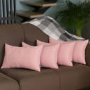 Light Pink 12X20" Honey Set of 4 Decorative Throw Pillow Cover Solid Color Lumbar & Square Pillowcase for Couch, Bedding