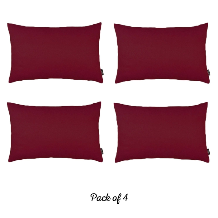 Honey Set of 4 Decorative Throw Pillow Cover Solid Color Lumbar & Square Pillowcase for Couch, Bedding