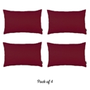 Claret Red 12X20" Honey Set of 4 Decorative Throw Pillow Cover Solid Color Lumbar & Square Pillowcase for Couch, Bedding