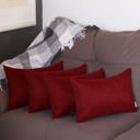 Claret Red 12X20" Honey Set of 4 Decorative Throw Pillow Cover Solid Color Lumbar & Square Pillowcase for Couch, Bedding