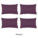 Purple 12X20" Honey Set of 4 Decorative Throw Pillow Cover Solid Color Lumbar & Square Pillowcase for Couch, Bedding