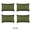 Fern Green 12X20" Honey Set of 4 Decorative Throw Pillow Cover Solid Color Lumbar & Square Pillowcase for Couch, Bedding