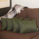 Fern Green 12X20" Honey Set of 4 Decorative Throw Pillow Cover Solid Color Lumbar & Square Pillowcase for Couch, Bedding