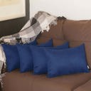 Navy Blue 12X20" Honey Set of 4 Decorative Throw Pillow Cover Solid Color Lumbar & Square Pillowcase for Couch, Bedding