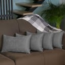 Gray 12X20" Honey Set of 4 Decorative Throw Pillow Cover Solid Color Lumbar & Square Pillowcase for Couch, Bedding