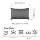 Gray 12X20" Honey Set of 4 Decorative Throw Pillow Cover Solid Color Lumbar & Square Pillowcase for Couch, Bedding