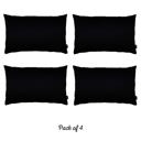 Black 12X20" Honey Set of 4 Decorative Throw Pillow Cover Solid Color Lumbar & Square Pillowcase for Couch, Bedding